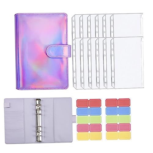 KALLORY 1 Satz Binder Hauptbuch Haushaltsbuch Ersparnisse Binder Kassenplaner Bargeld-budget-ordner Sparbudget Mini -binder Budgetordner Mit Bargeldumschlägen Geldsparen Violett Kunstleder von KALLORY