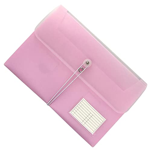 KALLORY 1 Stück Mappe tragbar farbig Veranstalter Schüler Zubehör mehrschichtiger Ordner bildendes Dokument Multi Dateiordner Klassenzimmer Ordnertasche Papierpakete Rosa von KALLORY