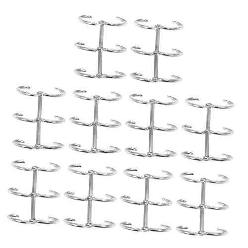 KALLORY 10 Stück Tischkalender Binderingbinderringe Karteikartenringe Clipringe Für Papier Ringbinderclips Metallringe Loseblattringe Notizkartenringe Buchring Eisen Silber von KALLORY