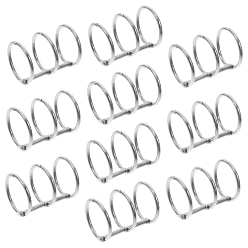 KALLORY 10 Stück Tischkalender-bindering Mini-binderringe Karteikartenring Ringbuch Lose Binderinge Notizkartenringe Binderringe Klein Bücherringe Clipringe Ring Metall Silver Eisen von KALLORY
