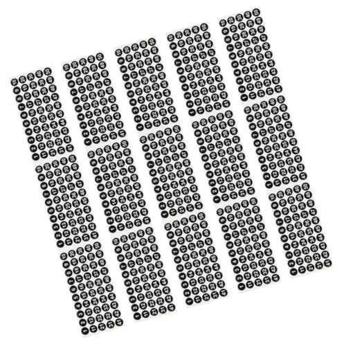 KALLORY 15 Blatt Nummerierte Digitale Aufkleber Selbstklebender Nummernaufkleber Zahlenetiketten Aufkleber Zahlenbezeichnungen Nummernklassifizierungsaufkleber Durchsichtiger Film Black von KALLORY