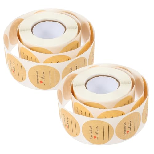 KALLORY 2 Rollen Aufkleber für Backetiketten runde Aufkleber Klebstoff Etikettenaufkleber klare runde Etiketten kreis aufkleber etiketten Lebensmittelverpackungsaufkleber Kraftpapier KALLORY 2 Rollen Aufkleber für Backetiketten runde Aufkleber Klebstoff Etikettenaufkleber klare runde Etiketten kreis aufkleber etiketten Lebensmittelverpackungsaufkleber Kraftpapier von KALLORY