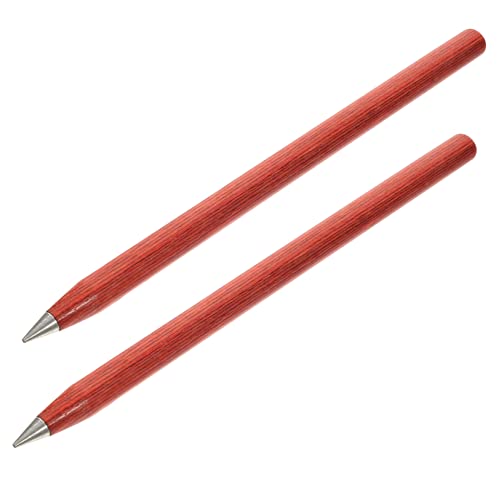 KALLORY 2 Stück Erwachsene Zeichnung Bleistifte zeichnen professionelle zeichenstifte s-pen pro Skizzenstift ewige Bleistifte wiederverwendbar tintenloser bleistift Massivholz Brown von KALLORY