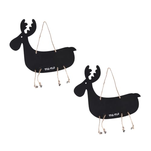 KALLORY 2 Stück Hängende doppelseitige Tafel Mini-Trockenlöschtafel Kleine Tafel bastelset bastelsets für decor deko Mini-Memo-Tag doppelseitiges Giraffenbrett hölzern Black von KALLORY