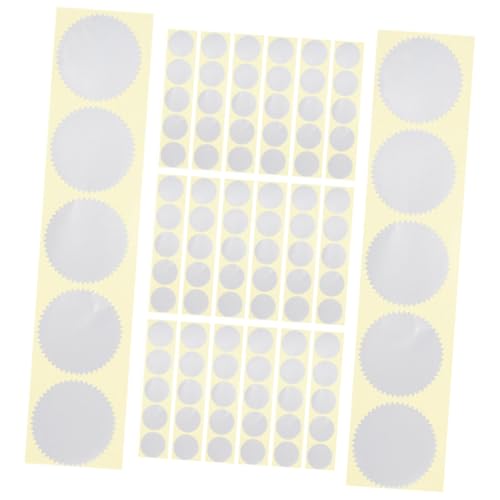 KALLORY 200pcs Selbstklebstoff -präge -aufkleber Für Zertifikate Und Auszeichnungen Mit Jakobsmuschelkante Für Abschlussumschläge Und Offizielle Dokumente Silber von KALLORY