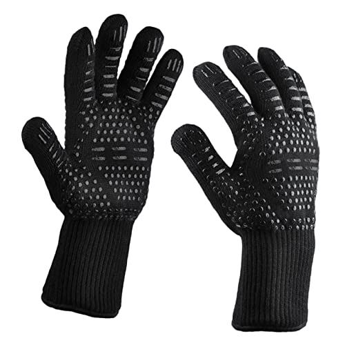 KALLORY 2Stücke Hitzebeständige Bbq Aramid Feuerfeste Wärmeisolationshandschuhe für Grill und Outdoor Aktivitäten Schwarz Rutschfest und Langlebig KALLORY 2Stücke Hitzebeständige Bbq Aramid Feuerfeste Wärmeisolationshandschuhe für Grill und Outdoor Aktivitäten Schwarz Rutschfest und Langlebig von KALLORY