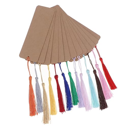 KALLORY 30 Stück leeres lesezeichen aus papier quasten lesezeichen Tassel Lesezeichen unvollendetes Lesezeichen Cool deko das Etikett unfertiges Lesezeichen aus Papier Papierhesezeichen von KALLORY