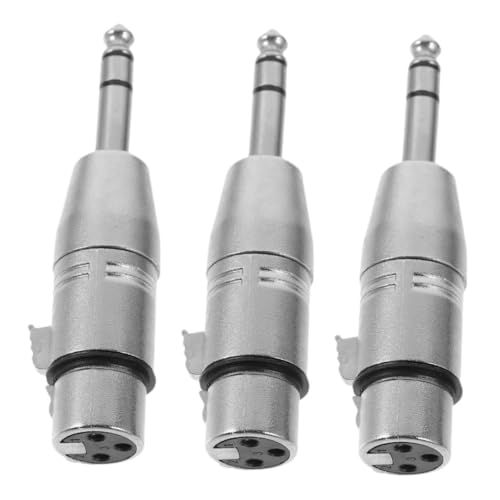 KALLORY 3Stücke Xlr Adapter Stereo Buchse für Mikrofon Audiogeräte Langlebiger Metallstecker für Klangübertragung Hohe Kompatibilität von KALLORY