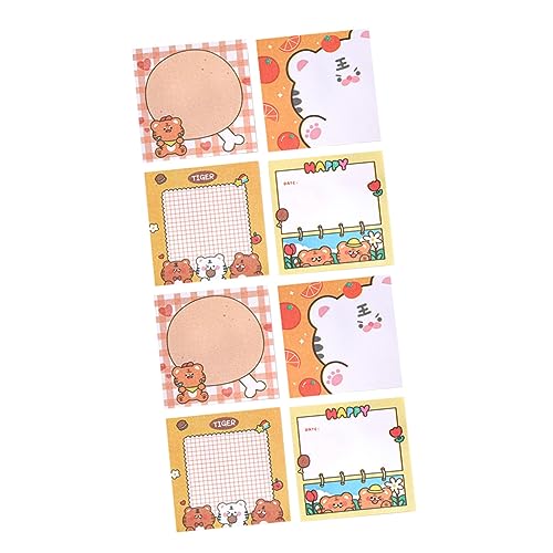KALLORY 8 Stück Haftnotiz to do liste block notiztafel Quadratische Notizzettel memo pad süßes stationäres große Noten Notizblöcke mit bunten Mustern Aufkleber für Büronachrichten Papier von KALLORY