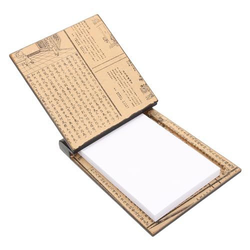 KALLORY Holznotizbuch Bürodekor Notizblock Tagebuch für zu Hause Vintage -Tagebuchnotizbuch für Büro Notizbuch im Retro-Stil Dekoratives Notizbuch Memo -Pads Papier Schwarz von KALLORY