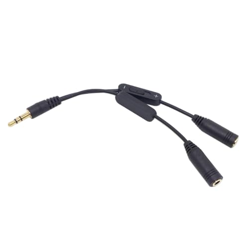 KALLORY Kopfhörer Splitter Adapter Audio Y Splitter für PC Smartphone Tablet Buchsen Kompatibel mit Mikrofon Audio Geräten KALLORY Kopfhörer Splitter Adapter Audio Y Splitter für PC Smartphone Tablet Buchsen Kompatibel mit Mikrofon Audio Geräten von KALLORY