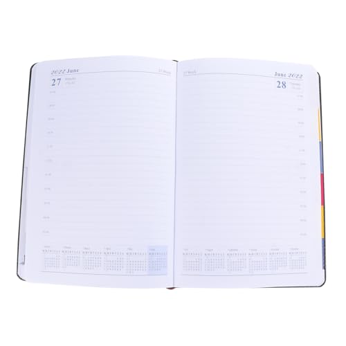 KALLORY Planheft 2022 Tageszeitung 2022 Zeitplan-notizbuch Jahresplaner 2022 Terminkalender 2022 Arbeitsheft Tagesplaner Notebook Effizientes Terminbuch Büro Notizblock Papier Black von KALLORY