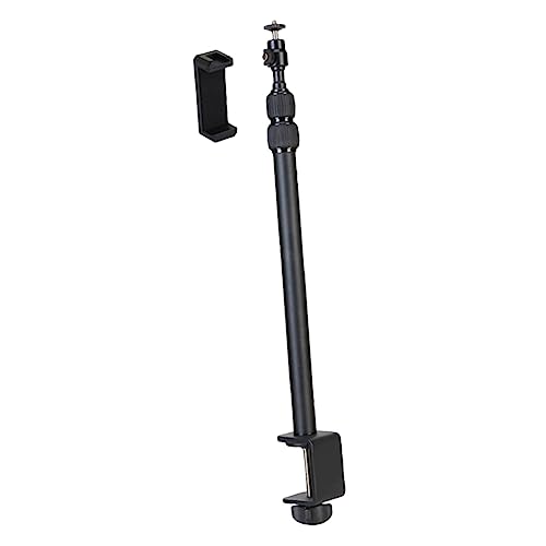 KALLORY Teleskop Stativ für Webcam Ringlicht Höhenverstellbarer Tischklemmsockel für DSLR Kameras Drehung Kompatibel mit Lichtpanel Telefon Actionkamera von KALLORY