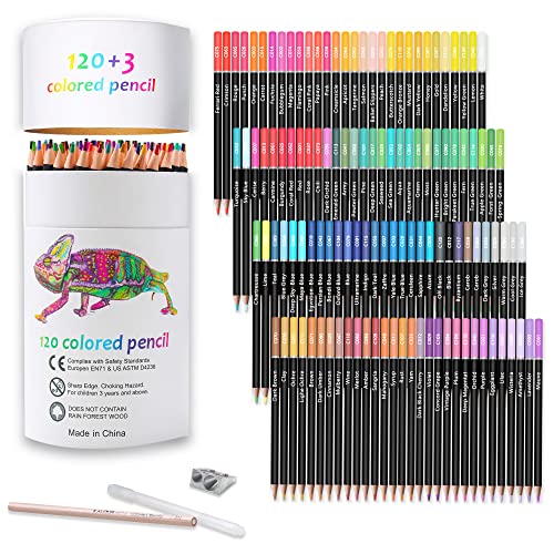 Kalour Pro Buntstifte, Set mit 120 Farben, weicher Kern für Künstler mit lebendigen Farben, ideal zum Zeichnen, Skizzieren, Schattieren, Buntstifte für Erwachsene, Anfänger von KALOUR