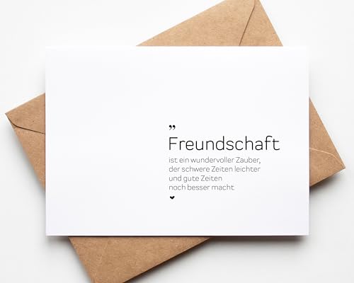 KAMEWI® Postkarte FREUNDSCHAFT Statement | Inkl. Briefumschlag aus Kraftpapier | Herzensmensch beste Freundin Lieblingsmensch Trauzeugin von KAMEWI