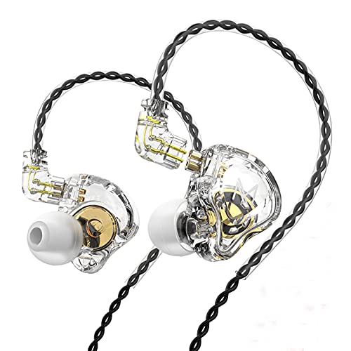 KAMINRUN TRN MT1 in-Ear Earphone Headphones, HiFi in-Ear Earphone Earbud with New 10mm Composite Magnetic Dynamic Driver in Ear Monitor Earbuds with Detachable C Pin 0.75MM Cable(no mic,Transparent) von KAMINRUN