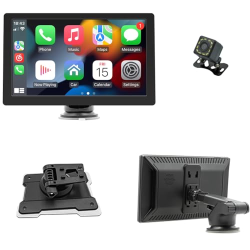 XRC Tech 22,9 cm IPS-Touchscreen, tragbares Autoradio für kabelloses Carplay Android Auto Automatischer Multimedia-Player, Bluetooth 5.0, Freisprecheinrichtung, Mirror Link, FM/AUX/USB/TF für alle von KANDUO