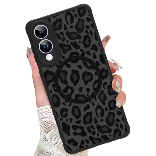 KANGHAR Handy-Schutzhülle für Galaxy-Serie, kompatibel mit Magsafe-Hülle, schwarzer Leopardenmuster, Hot Pink Gepardenmuster (Schwarz, Galaxy S25 Edge) von KANGHAR