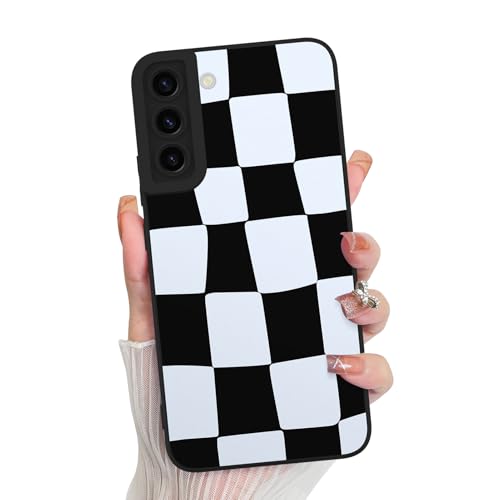 KANGHAR Kompatibel mit Samsung Galaxy S22 Plus Hülle, Silikon Kariert Niedliches Muster, Kameraschutz Weiche Schlanke Handyhülle für Mädchen Frauen - Schwarz und Weiß KANGHAR Kompatibel mit Samsung Galaxy S22 Plus Hülle, Silikon Kariert Niedliches Muster, Kameraschutz Weiche Schlanke Handyhülle für Mädchen Frauen - Schwarz und Weiß von KANGHAR