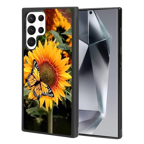 KANGHAR Kompatibel mit Samsung Galaxy S24 Ultra Hülle, Sonnenblume Schmetterling Anti-Rutsch Fallschutz mit weichem TPU Bumper Stoßfest Schutzhülle für Frauen Mädchen KANGHAR Kompatibel mit Samsung Galaxy S24 Ultra Hülle, Sonnenblume Schmetterling Anti-Rutsch Fallschutz mit weichem TPU Bumper Stoßfest Schutzhülle für Frauen Mädchen von KANGHAR