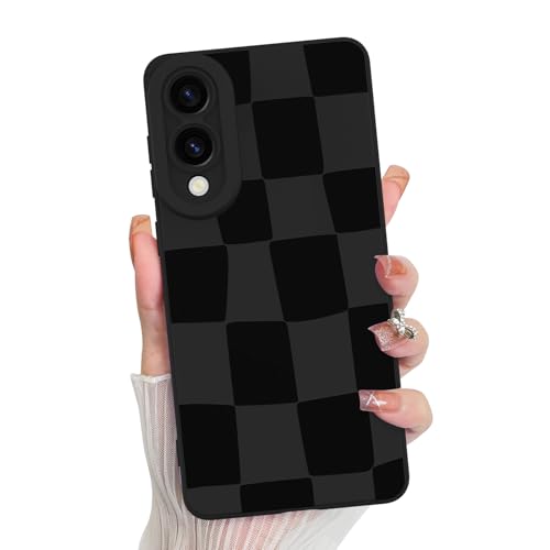 KANGHAR Kompatibel mit Samsung Galaxy S25 Edge Hülle, Silikon Kariert Niedliches Muster, Kameraschutz Weiche Schlanke Handyhülle für Mädchen Frauen - Schwarz KANGHAR Kompatibel mit Samsung Galaxy S25 Edge Hülle, Silikon Kariert Niedliches Muster, Kameraschutz Weiche Schlanke Handyhülle für Mädchen Frauen - Schwarz von KANGHAR
