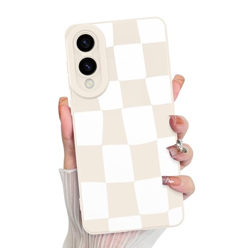 KANGHAR Kompatibel mit Samsung Galaxy S25 Edge Hülle, Silikon Kariert Niedliches Muster, Kameraschutz Weiche Schlanke Handyhülle für Mädchen Frauen - Weiß KANGHAR Kompatibel mit Samsung Galaxy S25 Edge Hülle, Silikon Kariert Niedliches Muster, Kameraschutz Weiche Schlanke Handyhülle für Mädchen Frauen - Weiß von KANGHAR