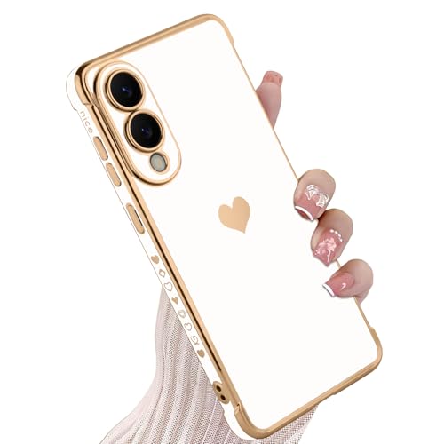 KANGHAR Kompatibel mit Samsung S25 Edge 5G, Hülle für Damen und Mädchen, plattierter Rand, süßes Liebesherz, weicher TPU-Stoßfänger mit 4 Ecken, stoßfester Schutz, Handyhülle für Galaxy S25 Edge 5G KANGHAR Kompatibel mit Samsung S25 Edge 5G, Hülle für Damen und Mädchen, plattierter Rand, süßes Liebesherz, weicher TPU-Stoßfänger mit 4 Ecken, stoßfester Schutz, Handyhülle für Galaxy S25 Edge 5G von KANGHAR