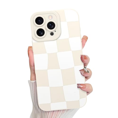 KANGHAR Kompatibel mit iPhone 16 Pro Hülle, Silikon Kariertes süßes Muster, Kameraschutz, weiche, schlanke Handyhülle für Mädchen und Frauen, Weiß KANGHAR Kompatibel mit iPhone 16 Pro Hülle, Silikon Kariertes süßes Muster, Kameraschutz, weiche, schlanke Handyhülle für Mädchen und Frauen, Weiß von KANGHAR