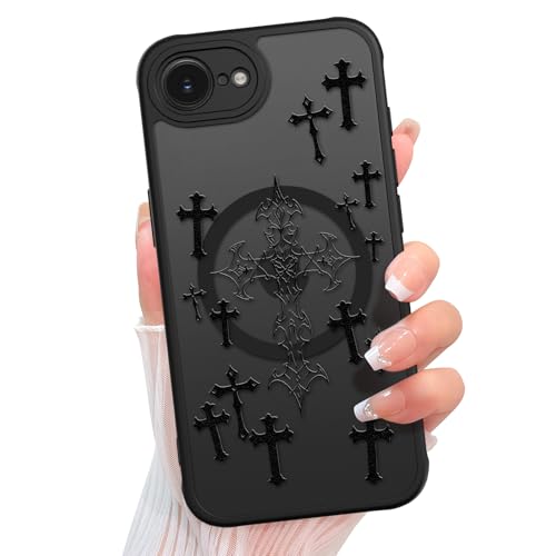 KANGHAR Magnetische Schutzhülle für iPhone 16e [Kompatibel mit MagSafe] Ästhetisches Kreuz, Jesus, christliches Design für Damen, Mädchen, Männer, weiches TPU, harte Rückseite, durchscheinend, matt von KANGHAR