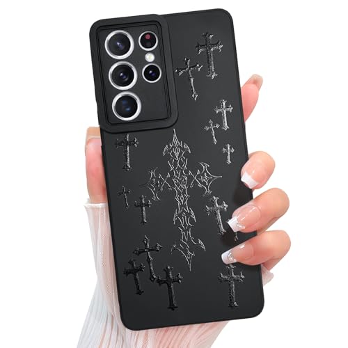 KANGHAR Schutzhülle für Samsung Galaxy S21 Ultra, ästhetisches gesegnetes Kreuz, Jesus, christliches Goth, entworfen für Damen, Mädchen, Herren, Vollkameraschutz, schmale Passform, weiches TPU KANGHAR Schutzhülle für Samsung Galaxy S21 Ultra, ästhetisches gesegnetes Kreuz, Jesus, christliches Goth, entworfen für Damen, Mädchen, Herren, Vollkameraschutz, schmale Passform, weiches TPU von KANGHAR