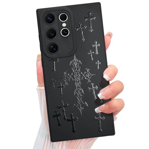 KANGHAR Schutzhülle für Samsung Galaxy S22 Ultra, ästhetisches gesegnetes Kreuz, Jesus, christliches Goth, entworfen für Damen, Mädchen, Herren, Vollkameraschutz, schmale Passform, weiches TPU KANGHAR Schutzhülle für Samsung Galaxy S22 Ultra, ästhetisches gesegnetes Kreuz, Jesus, christliches Goth, entworfen für Damen, Mädchen, Herren, Vollkameraschutz, schmale Passform, weiches TPU von KANGHAR