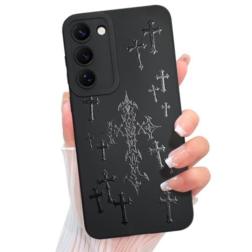 KANGHAR Schutzhülle für Samsung Galaxy S23, ästhetisches gesegnetes Kreuz, Jesus, christliches Goth, entworfen für Damen, Mädchen, Herren, vollständiger Kameraschutz, schmale Passform, weiches TPU KANGHAR Schutzhülle für Samsung Galaxy S23, ästhetisches gesegnetes Kreuz, Jesus, christliches Goth, entworfen für Damen, Mädchen, Herren, vollständiger Kameraschutz, schmale Passform, weiches TPU von KANGHAR
