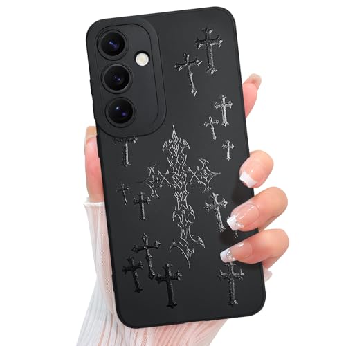 KANGHAR Schutzhülle für Samsung Galaxy S24 Plus, ästhetisches gesegnetes Kreuz, Jesus, christliches Goth, entworfen für Damen, Mädchen, Herren, Vollkameraschutz, schmale Passform, weiches TPU KANGHAR Schutzhülle für Samsung Galaxy S24 Plus, ästhetisches gesegnetes Kreuz, Jesus, christliches Goth, entworfen für Damen, Mädchen, Herren, Vollkameraschutz, schmale Passform, weiches TPU von KANGHAR