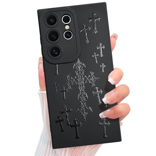 KANGHAR Schutzhülle für Samsung Galaxy S24 Ultra, ästhetisches gesegnetes Kreuz, Jesus, christliches Goth, entworfen für Damen, Mädchen, Herren, Vollkameraschutz, schmale Passform, weiches TPU KANGHAR Schutzhülle für Samsung Galaxy S24 Ultra, ästhetisches gesegnetes Kreuz, Jesus, christliches Goth, entworfen für Damen, Mädchen, Herren, Vollkameraschutz, schmale Passform, weiches TPU von KANGHAR