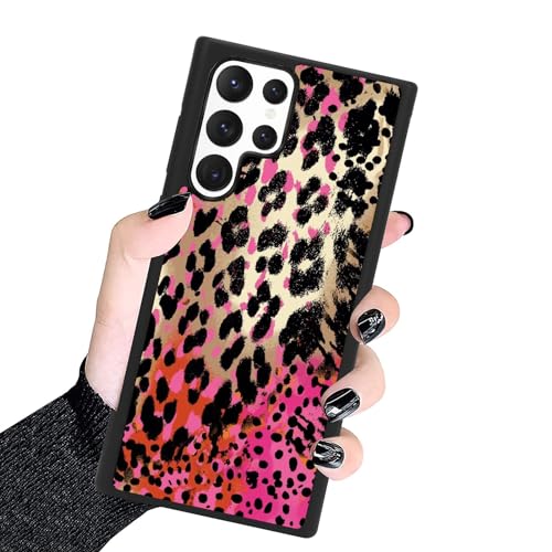 KANGHAR Schutzhülle für Samsung Galaxy S24 Ultra 5G, Leoparden-Design, rutschfeste und stoßfeste robuste TPU-Schutzhülle für Galaxy S24 Ultra, Leopardenmuster, Schwarz von KANGHAR