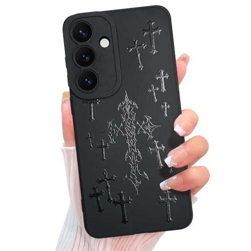 KANGHAR Schutzhülle für Samsung Galaxy S25 Plus, ästhetisches gesegnetes Kreuz, Jesus, christliches Goth, entworfen für Damen, Mädchen, Herren, Vollkameraschutz, schmale Passform, weiches TPU KANGHAR Schutzhülle für Samsung Galaxy S25 Plus, ästhetisches gesegnetes Kreuz, Jesus, christliches Goth, entworfen für Damen, Mädchen, Herren, Vollkameraschutz, schmale Passform, weiches TPU von KANGHAR