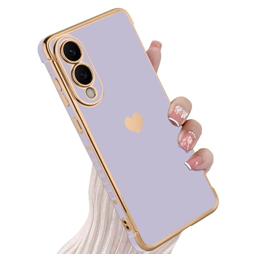 KANGHAR Schutzhülle für Samsung S25 Edge 5G, für Damen und Mädchen, plattierter Rand, niedliches Liebesherz, weicher TPU-Stoßfänger mit 4 Ecken, stoßfester Schutz, Handyhülle für Galaxy S25 Edge 5G KANGHAR Schutzhülle für Samsung S25 Edge 5G, für Damen und Mädchen, plattierter Rand, niedliches Liebesherz, weicher TPU-Stoßfänger mit 4 Ecken, stoßfester Schutz, Handyhülle für Galaxy S25 Edge 5G von KANGHAR