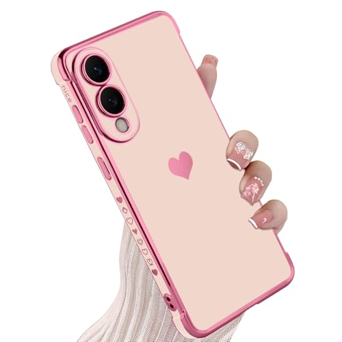 KANGHAR Schutzhülle für Samsung S25 Edge 5G, für Damen und Mädchen, plattierter Rand, süßes Liebesherz, weicher TPU-Stoßfänger mit 4 Ecken, stoßfester Schutz, Handyhülle für Galaxy S25 Edge 5G (Rosa) KANGHAR Schutzhülle für Samsung S25 Edge 5G, für Damen und Mädchen, plattierter Rand, süßes Liebesherz, weicher TPU-Stoßfänger mit 4 Ecken, stoßfester Schutz, Handyhülle für Galaxy S25 Edge 5G (Rosa) von KANGHAR