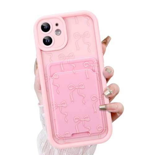 KANGHAR Schutzhülle für iPhone 11, mit Kartenschlitz, niedliches Schleifen-Design mit Kartenhalter, für Damen und Mädchen, schlank, stoßfest, Brieftaschenabdeckung, Rosa KANGHAR Schutzhülle für iPhone 11, mit Kartenschlitz, niedliches Schleifen-Design mit Kartenhalter, für Damen und Mädchen, schlank, stoßfest, Brieftaschenabdeckung, Rosa von KANGHAR