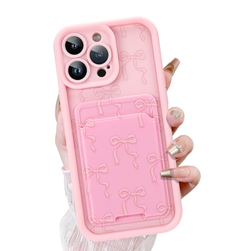 KANGHAR Schutzhülle für iPhone 13 Pro mit Kartenschlitz, niedliches Schleifen-Design mit Kartenhalter für Frauen und Mädchen, schlank, stoßfest, Brieftaschenabdeckung, Rosa KANGHAR Schutzhülle für iPhone 13 Pro mit Kartenschlitz, niedliches Schleifen-Design mit Kartenhalter für Frauen und Mädchen, schlank, stoßfest, Brieftaschenabdeckung, Rosa von KANGHAR