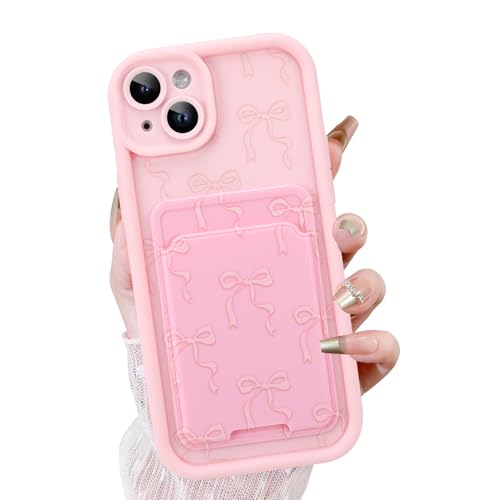 KANGHAR Schutzhülle für iPhone 14 Plus mit Kartenschlitz, niedliches Schleifen-Design mit Kartenhalter für Frauen und Mädchen, schlank, stoßfest, Brieftaschenabdeckung, Rosa KANGHAR Schutzhülle für iPhone 14 Plus mit Kartenschlitz, niedliches Schleifen-Design mit Kartenhalter für Frauen und Mädchen, schlank, stoßfest, Brieftaschenabdeckung, Rosa von KANGHAR