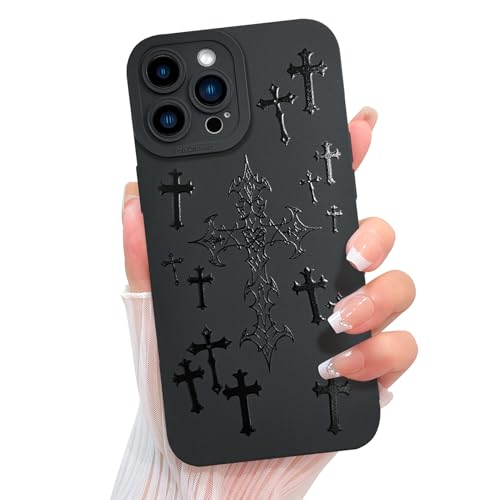 KANGHAR Schutzhülle für iPhone 14 Pro Max, ästhetisches gesegnetes Kreuz, Jesus, christliches Goth, entworfen für Damen, Mädchen, Herren, Vollkameraschutz, schmale Passform, weiches TPU, stoßfeste KANGHAR Schutzhülle für iPhone 14 Pro Max, ästhetisches gesegnetes Kreuz, Jesus, christliches Goth, entworfen für Damen, Mädchen, Herren, Vollkameraschutz, schmale Passform, weiches TPU, stoßfeste von KANGHAR