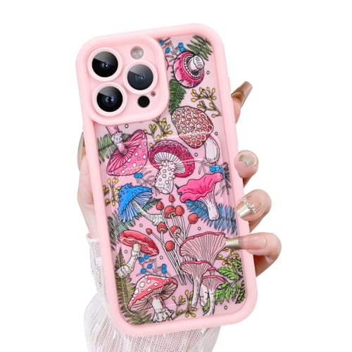 KANGHAR Schutzhülle für iPhone 14 Pro Max mit Kartenschlitz, süßes Pilz-Design mit Kartenhalter für Frauen und Mädchen, schlanke, stoßfeste Brieftaschen-Abdeckung, Rosa KANGHAR Schutzhülle für iPhone 14 Pro Max mit Kartenschlitz, süßes Pilz-Design mit Kartenhalter für Frauen und Mädchen, schlanke, stoßfeste Brieftaschen-Abdeckung, Rosa von KANGHAR