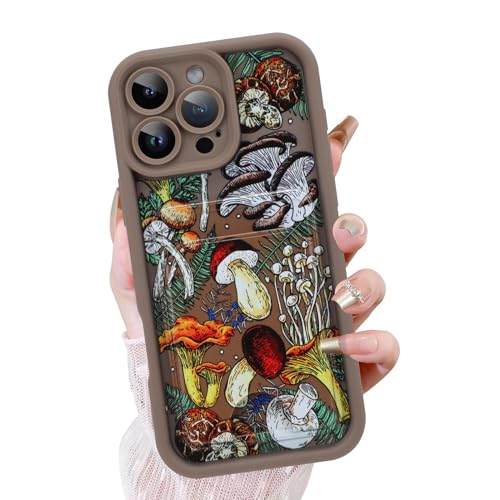 KANGHAR Schutzhülle für iPhone 16 Pro Max mit Kartenschlitz, süßes Pilz-Design mit Kartenhalter für Frauen und Mädchen, schlank, stoßfest, Brieftaschenabdeckung, Braun KANGHAR Schutzhülle für iPhone 16 Pro Max mit Kartenschlitz, süßes Pilz-Design mit Kartenhalter für Frauen und Mädchen, schlank, stoßfest, Brieftaschenabdeckung, Braun von KANGHAR