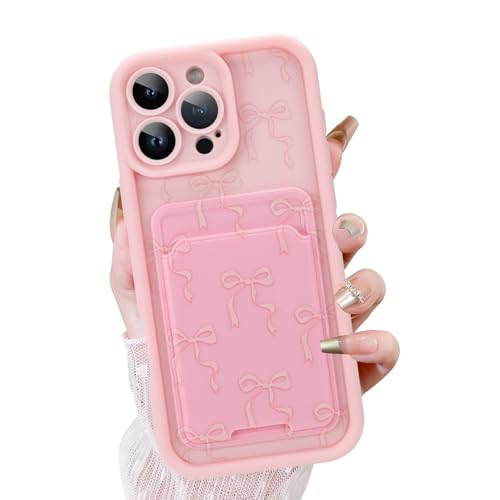 KANGHAR Schutzhülle für iPhone 16 Pro mit Kartenschlitz, niedliches Schleifen-Design mit Kartenhalter für Frauen und Mädchen, schlank, stoßfest, Brieftaschenabdeckung, Rosa KANGHAR Schutzhülle für iPhone 16 Pro mit Kartenschlitz, niedliches Schleifen-Design mit Kartenhalter für Frauen und Mädchen, schlank, stoßfest, Brieftaschenabdeckung, Rosa von KANGHAR