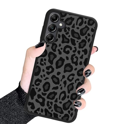 KANGHAR Schutzhülle kompatibel mit Samsung Galaxy A15 5G, schwarzes Leoparden-Design, Reifenstruktur, rutschfest und stoßfest, robuste TPU-Schutzhülle für Galaxy A15, schwarzer Leopard von KANGHAR