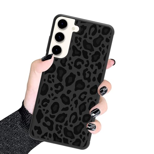 KANGHAR Schutzhülle kompatibel mit Samsung Galaxy S24 5G, schwarzes Leoparden-Design, Reifenstruktur, rutschfest und stoßfest, robuste TPU-Schutzhülle für Galaxy S24, schwarzer Leopard von KANGHAR