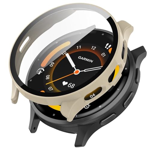KANOYO Hülle Kompatibel mit Garmin Venu 3 Schutzhülle,Integriertes PC + Glasmaterial,Ultradünne HD Hartglas Glas,Kratzfest,Vollständiger Schutz Case (Weiß) von KANOYO