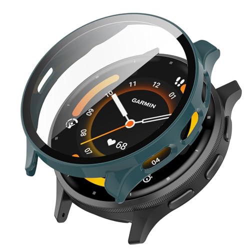 KANOYO Hülle Kompatibel mit Garmin Venu 3S Schutzhülle,Integriertes PC + Glasmaterial,Ultradünne HD Hartglas Glas,Kratzfest,Vollständiger Schutz Case (Tiefgrün) von KANOYO