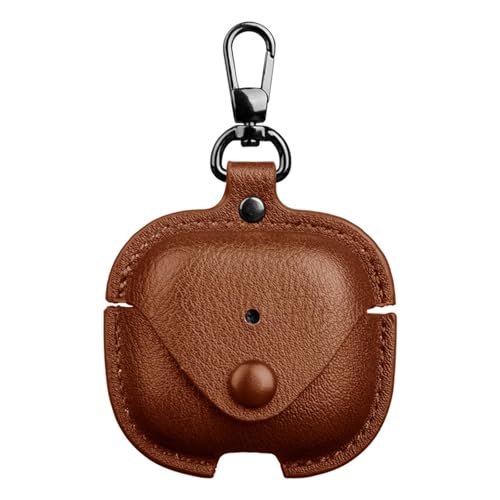 KANOYO Leder schutzhülle für Airpods 4 (2024) Hülle,Kompatibel Airpods 4 Leder schutzhülle Cover,PU Leder Schutzhülle mit Schlüsselanhänger,Stoßfeste Schutzhülle,Kratzfest - Braun von KANOYO